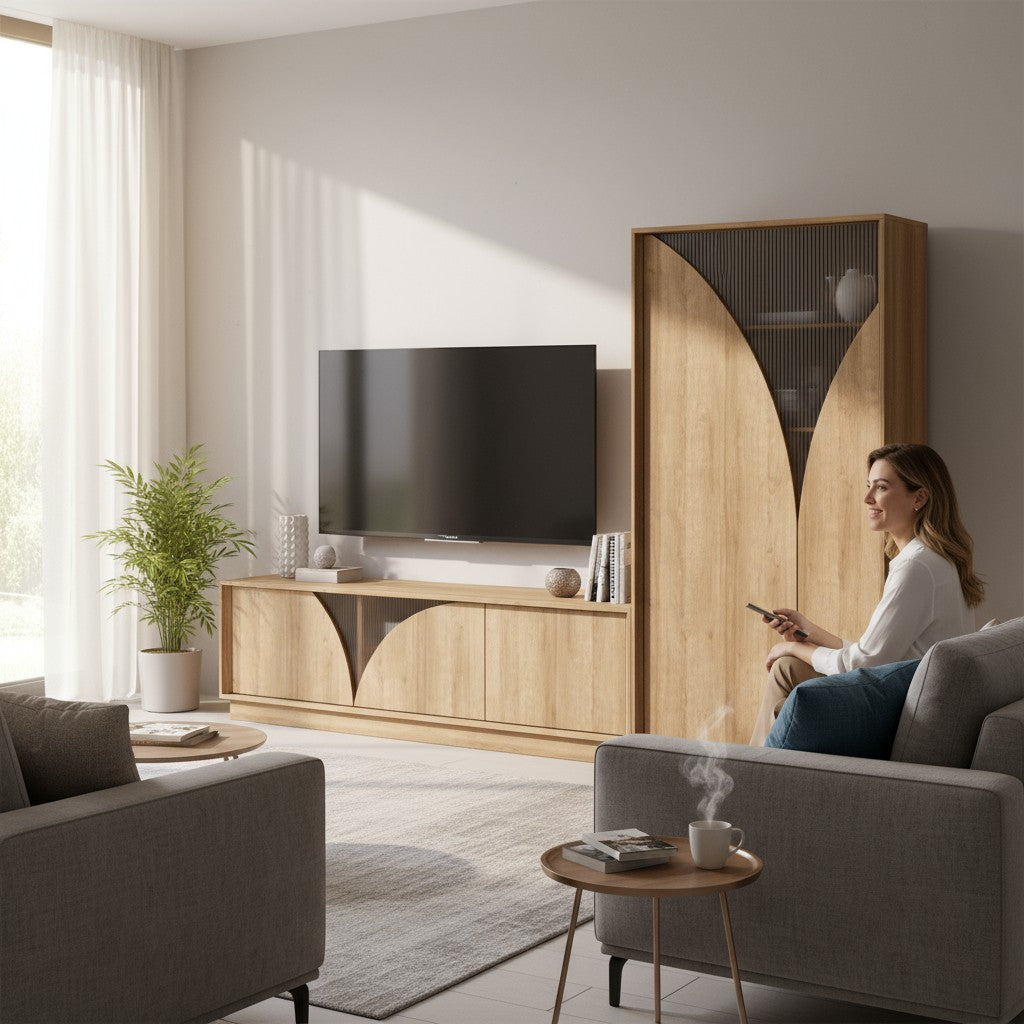 Mueble de Salón Madera Roble - Modelo Aire