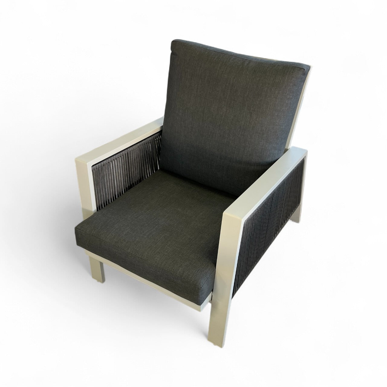 Set Terraza Gris Oscuro con Aluminio Blanco - Modelo 353