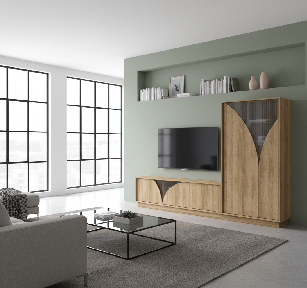 Mueble de Salón Madera Roble - Modelo Aire