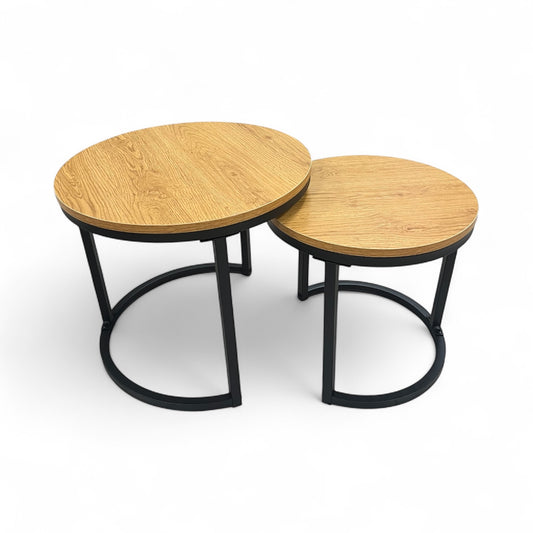 Conjunto mesas auxiliares madera y metal ``Duo´´