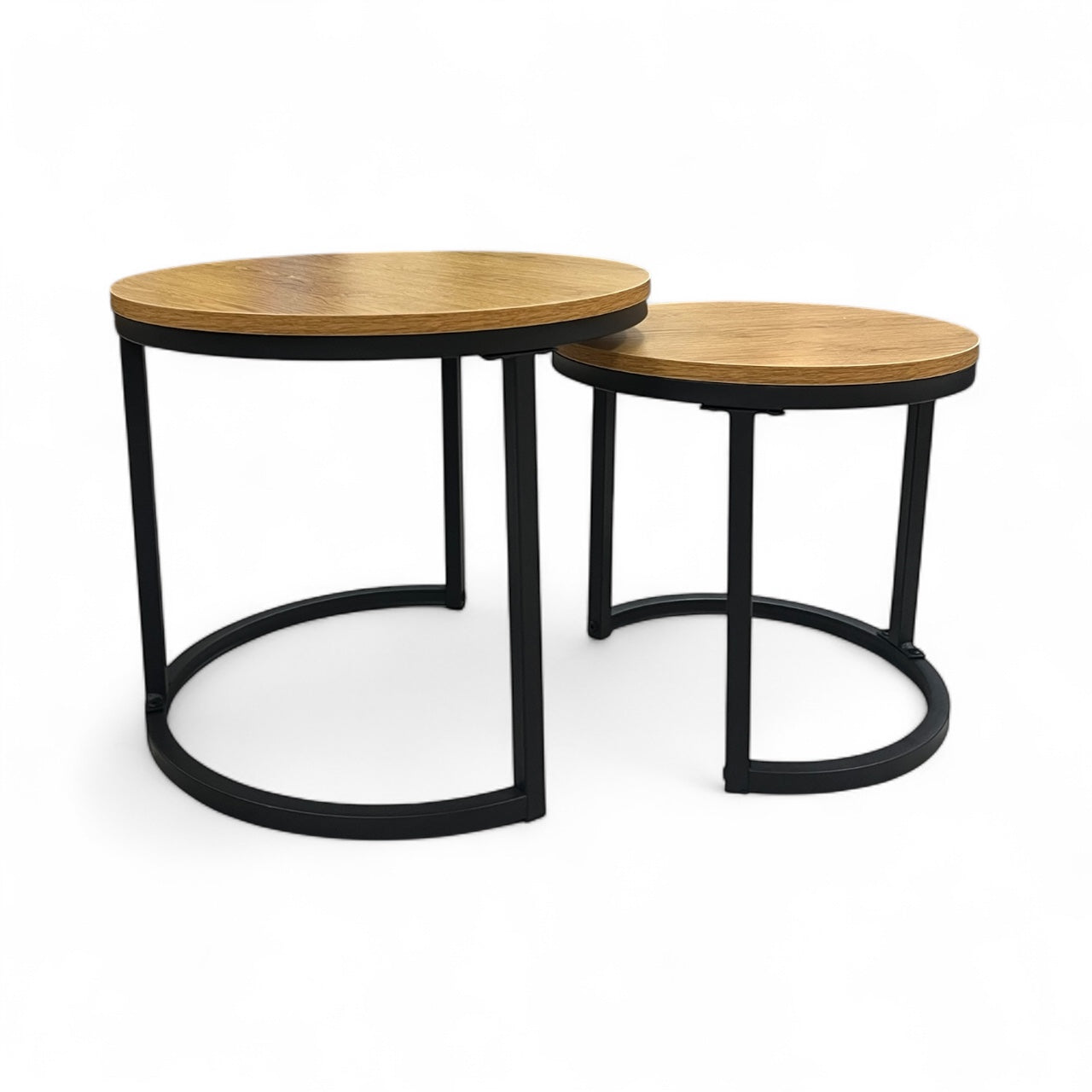 Conjunto mesas auxiliares madera y metal ``Duo´´