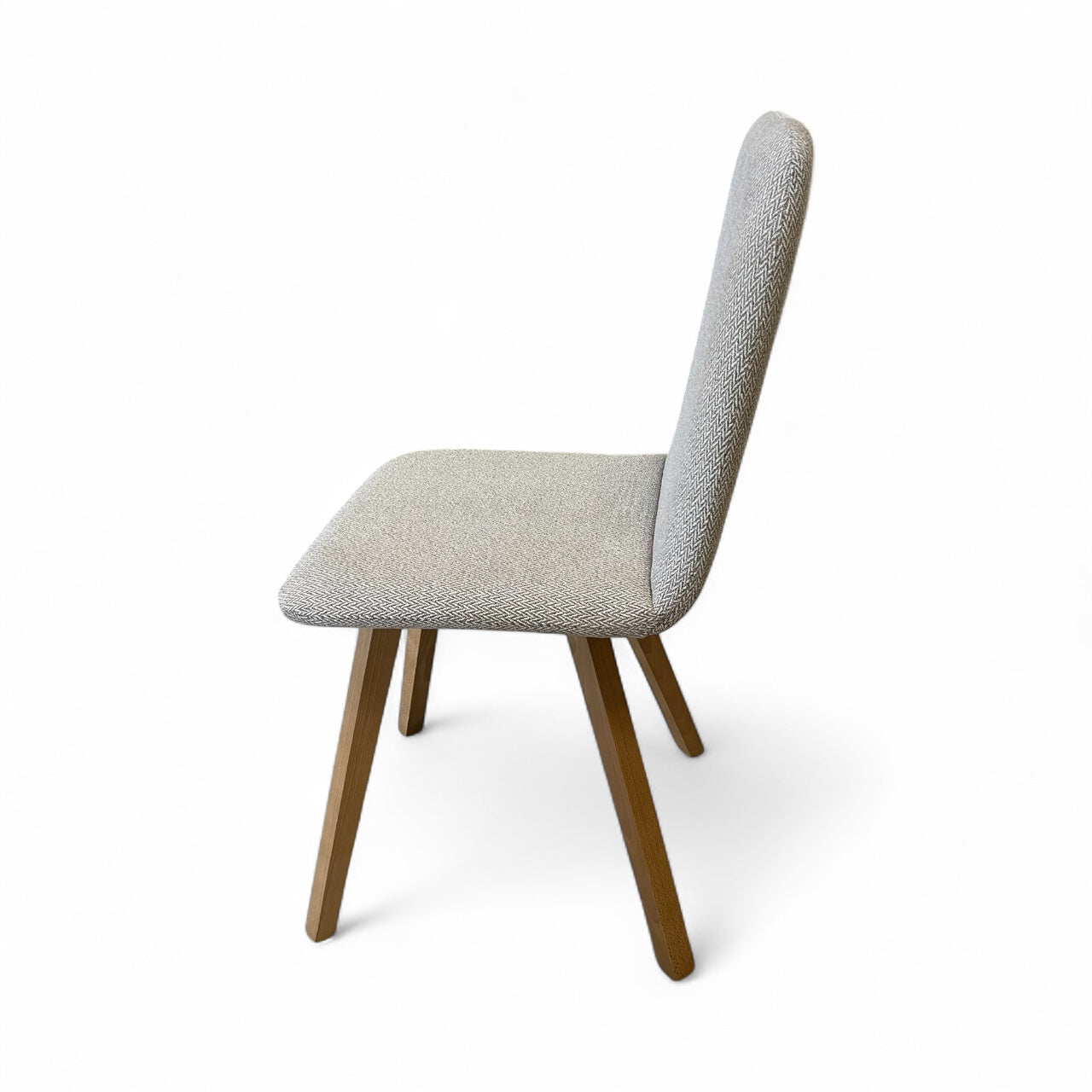 Pack 4 sillas tapizadas beige patas madera ``Oslo´´