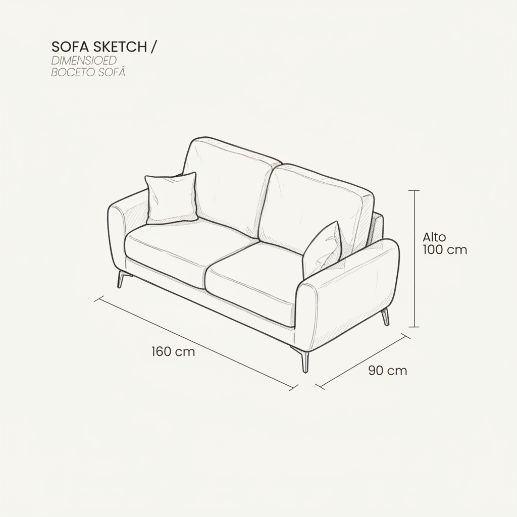 Sofá Tela Gris - Modelo Byron