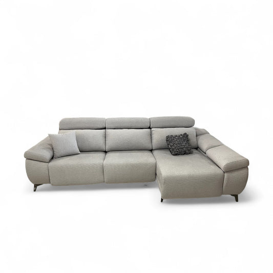 Sofá Chaiselongue Tela Gris - Modelo Victoria